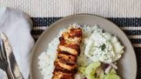 Chicken Kebabs with Cucumber Salad Chicken Kebabs with Cucumber Salad