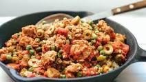 Spanish 'Sausage' & Olive Stir Fry Spanish 'Sausage' & Olive Stir Fry