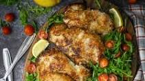 Pork Milanese with Arugula and Tomatoes Pork Milanese with Arugula and Tomatoes