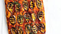 No-knead focaccia with eggplant No-knead focaccia with eggplant