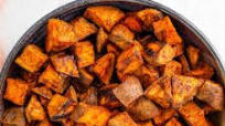 Pile On The Crispy & Cubed Roasted Sweet Potato Pile On The Crispy & Cubed Roasted Sweet Potato