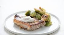 Panko Mustard Crusted Fried Pork Chops with Parmesan Brussels sprouts Panko Mustard Crusted Fried Pork Chops with Parmesan Brussels sprouts