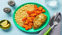 Mozzarella & Herb Chicken with Roasted Carrots & Buttery Couscous Mozzarella & Herb Chicken with Roasted Carrots & Buttery Couscous