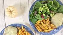 Healthier Burger and Baked Fries Healthier Burger and Baked Fries