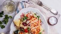 Greek orzo salad with grilled chicken Greek orzo salad with grilled chicken