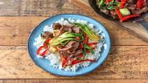 Sizzling Beef Stir-Fry with Bok Choy over Jasmine Rice Sizzling Beef Stir-Fry with Bok Choy over Jasmine Rice