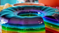 Rainbow Jell-O mould dessert Rainbow Jell-O mould dessert