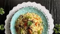 Jeera Fried Vegetable Rice with Tomato Onion Raita Jeera Fried Vegetable Rice with Tomato Onion Raita