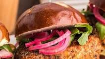 Smoked Blackened Salmon Sliders with Wasabi Mayo and Pickled Red Onions