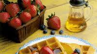 Waffles with Fresh Fruit and Syrup Waffles with Fresh Fruit and Syrup