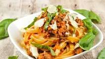 Fettuccine Beef Bolognese With Rich Tomato Sauce and Shaved Parmesan Fettuccine Beef Bolognese With Rich Tomato Sauce and Shaved Parmesan