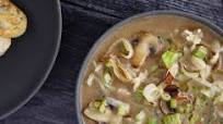 Orzo Soup with Domestic Mushrooms, Parmigiano Cheese and Leeks Orzo Soup with Domestic Mushrooms, Parmigiano Cheese and Leeks