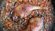 Crisp-Braised Duck Legs with Aromatic Vegetables Crisp-Braised Duck Legs with Aromatic Vegetables