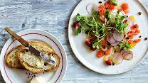 Trout salad with radishes and trout roe Trout salad with radishes and trout roe