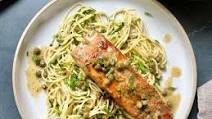 Salmon Piccata with Herbed Pasta Salmon Piccata with Herbed Pasta
