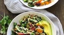 Kale and Quinoa Bowl + Roasted Chickpeas Kale and Quinoa Bowl + Roasted Chickpeas