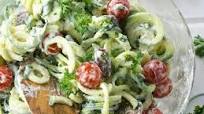 Creamy Goat Cheese Greek Zoodle Salad Creamy Goat Cheese Greek Zoodle Salad