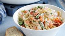 Smoked salmon and prawn linguine Smoked salmon and prawn linguine