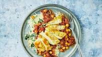 Egyptian-Style Chicken Rice with Spiced Tomato Sauce & Spinach Egyptian-Style Chicken Rice with Spiced Tomato Sauce & Spinach