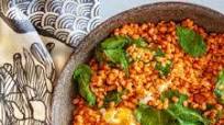 Barley with Eggs and Spinach Barley with Eggs and Spinach