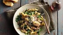Creamy Pulled Pork Pasta with Caramelized Onions, Mushrooms and Arugula Creamy Pulled Pork Pasta with Caramelized Onions, Mushrooms and Arugula