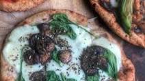 Spinach Mushroom and Cheese Naan Pizza Spinach Mushroom and Cheese Naan Pizza