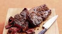 Sizzling steak with shallot marinade Sizzling steak with shallot marinade