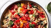 One-Skillet Greek Orzo and Chickpeas One-Skillet Greek Orzo and Chickpeas