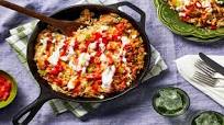 Southwest Chicken Sausage & Rice Skillet with Salsa Fresca & Lime Crema Southwest Chicken Sausage & Rice Skillet with Salsa Fresca & Lime Crema