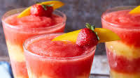 Layered Strawberry-Mango Margaritas Layered Strawberry-Mango Margaritas