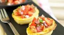 Savory Eggless French Toast with Bruschetta Savory Eggless French Toast with Bruschetta