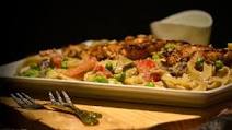 Fettuccini Alfredo Pasta, with blackened Cajun Salmon! Fettuccini Alfredo Pasta, with blackened Cajun Salmon!