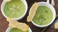 Pea, mint & spring onion soup with parmesan biscuits Pea, mint & spring onion soup with parmesan biscuits