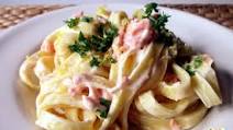 Creamy salmon tagliatelle Creamy salmon tagliatelle