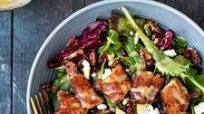 Roasted Pork Belly over Pear and Pomegranate Salad Recipe Roasted Pork Belly over Pear and Pomegranate Salad Recipe