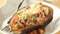 Cheesy Vegetable-Stuffed Eggplant Cheesy Vegetable-Stuffed Eggplant