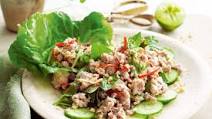 Larb gai with mint and basil Larb gai with mint and basil