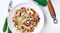 Courgetti and spaghetti with goat's cheese Courgetti and spaghetti with goat's cheese