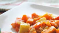 Oven-Roasted Sweet Potatoes, Butternut Squash, Carrots with Olive Oil and Pancetta Oven-Roasted Sweet Potatoes, Butternut Squash, Carrots with Olive Oil and Pancetta