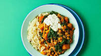 Pumpkin and Silverbeet Chana Masala with Pilaf and Greek Yoghurt Pumpkin and Silverbeet Chana Masala with Pilaf and Greek Yoghurt