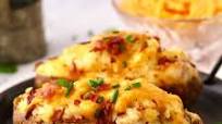 Easy Air Fryer Loaded Twice-Baked Potatoes Recipe Easy Air Fryer Loaded Twice-Baked Potatoes Recipe