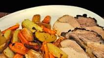 Slow Roasted Pork Loin, Potatoes, Carrots & Shallots Slow Roasted Pork Loin, Potatoes, Carrots & Shallots