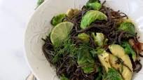 Black Bean Spaghetti Recipe with Brussels Sprouts & Avocado Black Bean Spaghetti Recipe with Brussels Sprouts & Avocado