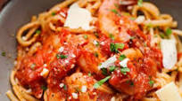 Spicy Shrimp Pasta with Tomatoes and Garlic Spicy Shrimp Pasta with Tomatoes and Garlic