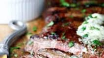 Marinated Grilled Flank Steak with Herb Gorgonzola Butter Marinated Grilled Flank Steak with Herb Gorgonzola Butter