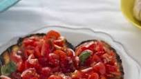 Tomatoes and Basil on Grilled Bread (Bruschetta Con Pomodoro) - Abruzzo-Molise Tomatoes and Basil on Grilled Bread (Bruschetta Con Pomodoro) - Abruzzo-Molise