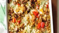 Carnitas with Orzo and Peppers in Red Mole Sauce Carnitas with Orzo and Peppers in Red Mole Sauce