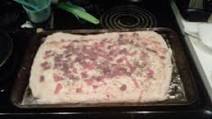 White Pizza with Ham and Tomato White Pizza with Ham and Tomato