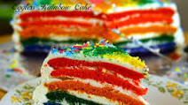 Eggless Rainbow Cake Recipe Eggless Rainbow Cake Recipe