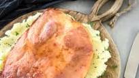 Broiled Ham Steak With Sweet Mustard Glaze Broiled Ham Steak With Sweet Mustard Glaze